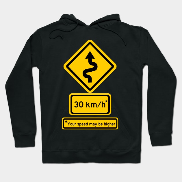 windy road speed sign (km/h) Hoodie by graphius